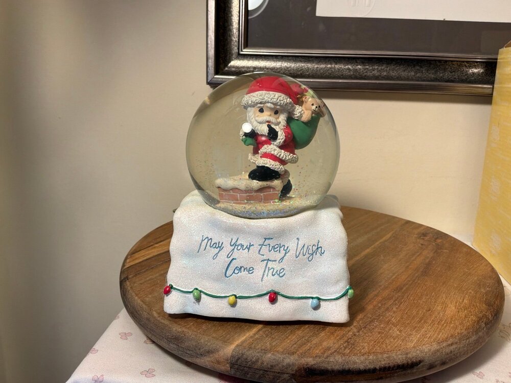 Precious moments Snow Globe / Up On The Housetop / Christmas